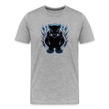 Nocturnal Panther Neon - Männer Premium Bio T-Shirt - Grau meliert - Vorne - Damien (186cm)