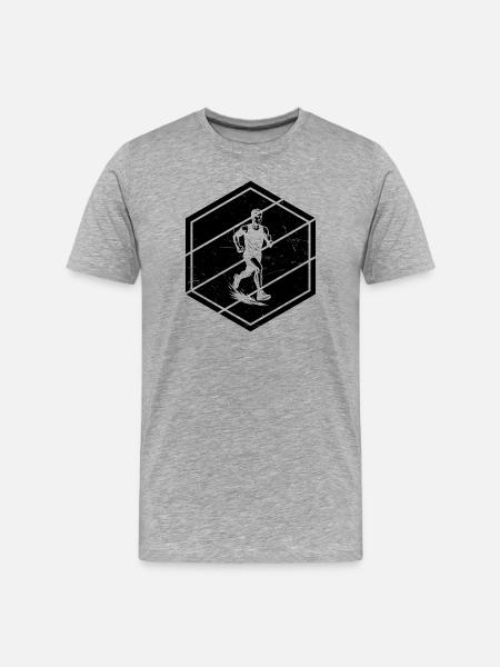 Characterful running design - Men's Premium Organic T-Shirt - heather grey