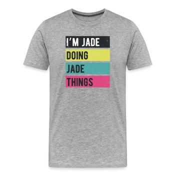 I’m Jade Doing Jade Things Retro Colors - Men's Premium Organic T-Shirt - heather grey - Front - Damien (186cm)