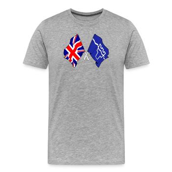 Tyne and Wear & Grande-Bretagne croisée - T-shirt bio Premium Homme - gris chiné - Devant - Damien (186cm)