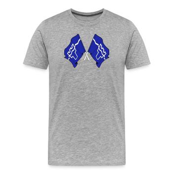 Deux drapeaux franchis – Tyne et Wear - T-shirt bio Premium Homme - gris chiné - Devant - Damien (186cm)