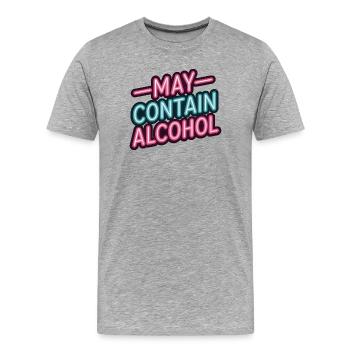 Peut contenir de l’alcool Alkohol Mallorca Saufen JGA - T-shirt bio Premium Homme - gris chiné - Devant - Damien (186cm)