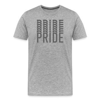 Pride-Monogramm in Grautönen - Männer Premium Bio T-Shirt - Grau meliert - Vorne - Damien (186cm)