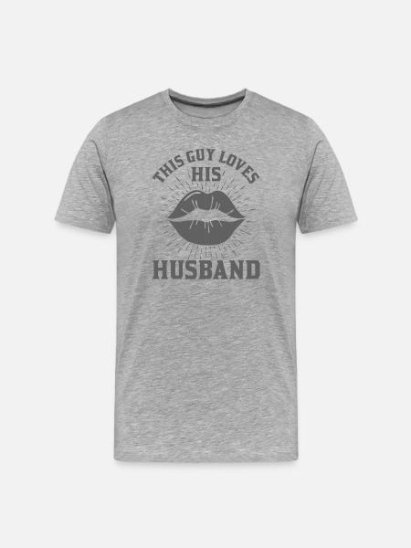This Guy Loves His Husband - Men's Premium Organic T-Shirt - heather grey