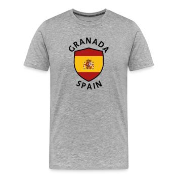 Granada-Spanien-Schild - Männer Premium Bio T-Shirt - Grau meliert - Vorne - Damien (186cm)