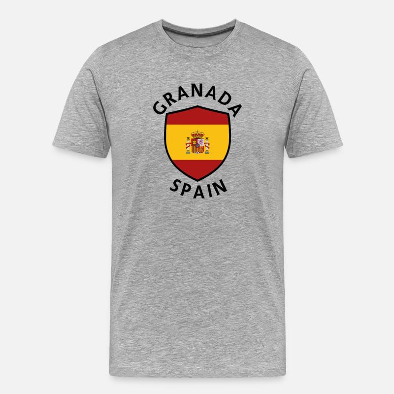 Granada-Spanien-Schild - Männer Premium Bio T-Shirt - Grau meliert