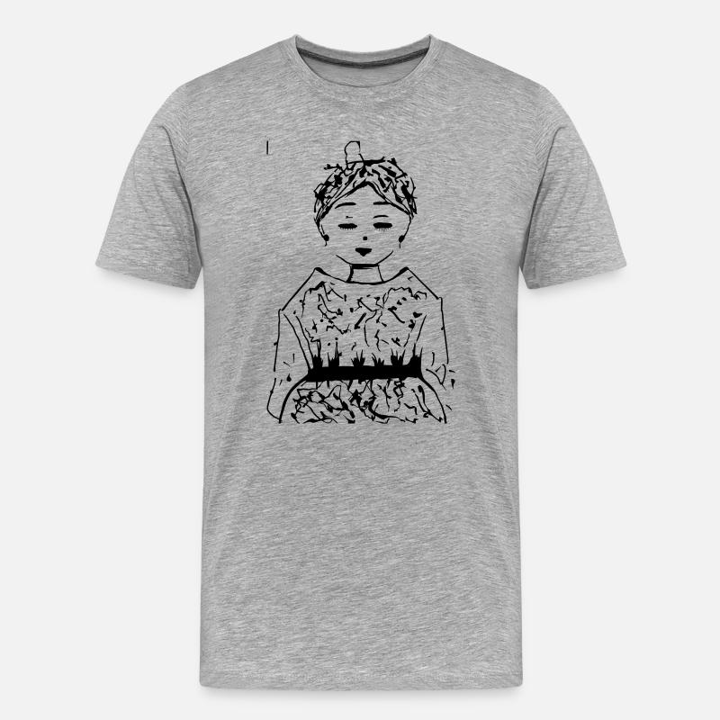 Sakura - Männer Premium Bio T-Shirt - Grau meliert