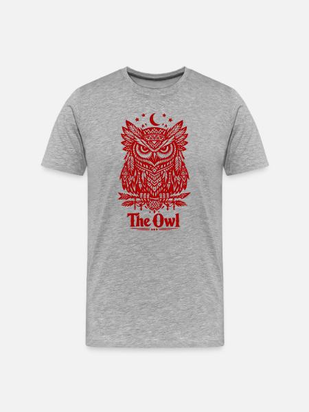 The Owl - Men's Premium Organic T-Shirt - heather grey