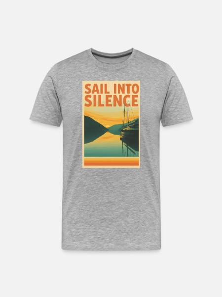 Sail into Silence - Men's Premium Organic T-Shirt - heather grey