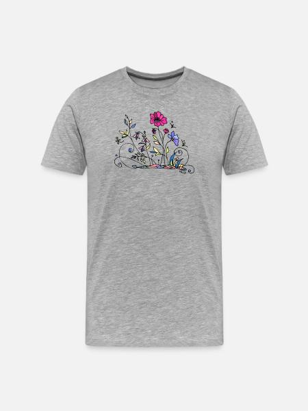 Fleur - T-shirt bio Premium Homme - gris chiné