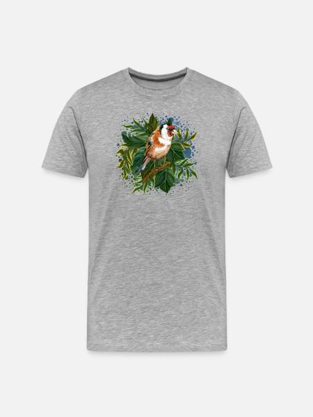 Bunter Vogel - Männer Premium Bio T-Shirt - Grau meliert