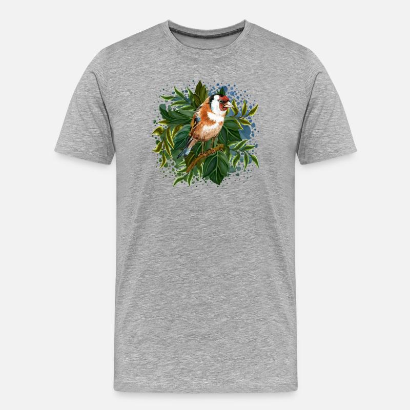 Bunter Vogel - Männer Premium Bio T-Shirt - Grau meliert