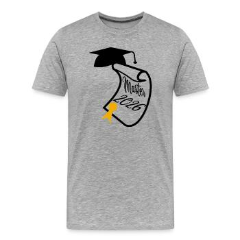 Master 2026 - T-shirt bio Premium Homme - gris chiné - Devant - Damien (186cm)