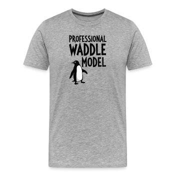 Modèle professionnel Waddle - T-shirt bio Premium Homme - gris chiné - Devant - Damien (186cm)