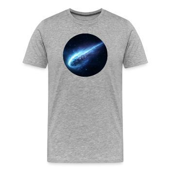 Astronomy Space Comet Streaking Tail - Men's Premium Organic T-Shirt - heather grey - Front - Damien (186cm)