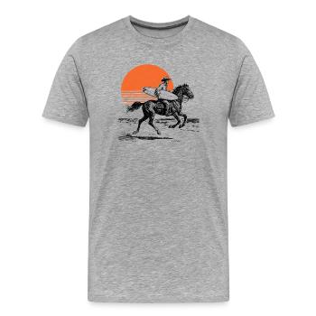 Surfer Cowboy - Men's Premium Organic T-Shirt - heather grey - Front - Damien (186cm)