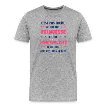 trade unionist - Men's Premium Organic T-Shirt - heather grey - Front - Damien (186cm)
