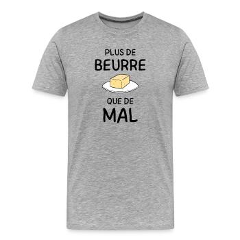Butter block on gourmet gourmet plate - Men's Premium Organic T-Shirt - heather grey - Front - Damien (186cm)