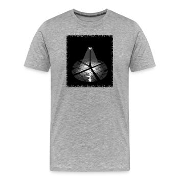 Einsame Straßenlaterne Nachtbeleuchtung Grunge - Männer Premium Bio T-Shirt - Grau meliert - Vorne - Damien (186cm)