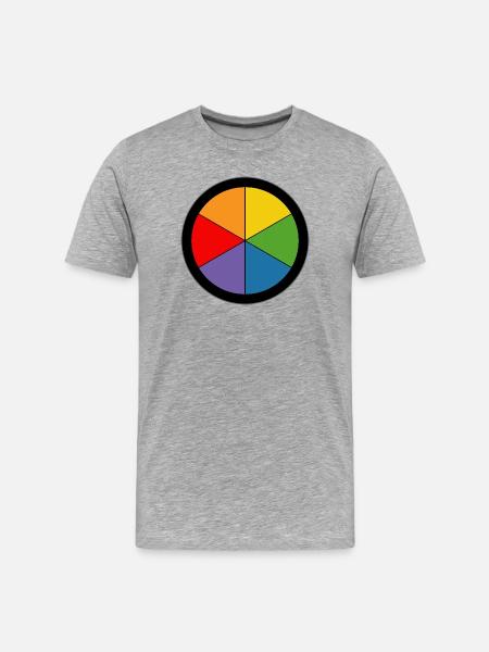 Regenbogen Farbkreis - Männer Premium Bio T-Shirt - Grau meliert