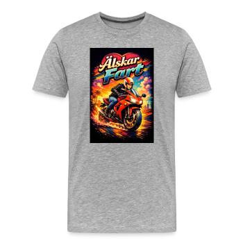 Liebe Geschwindigkeit - Männer Premium Bio T-Shirt - Grau meliert - Vorne - Damien (186cm)