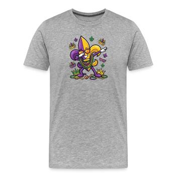 Dabbing Fleur De Lis Mardi Gras Dab Fleur De Lis - Men's Premium Organic T-Shirt - heather grey - Front - Damien (186cm)