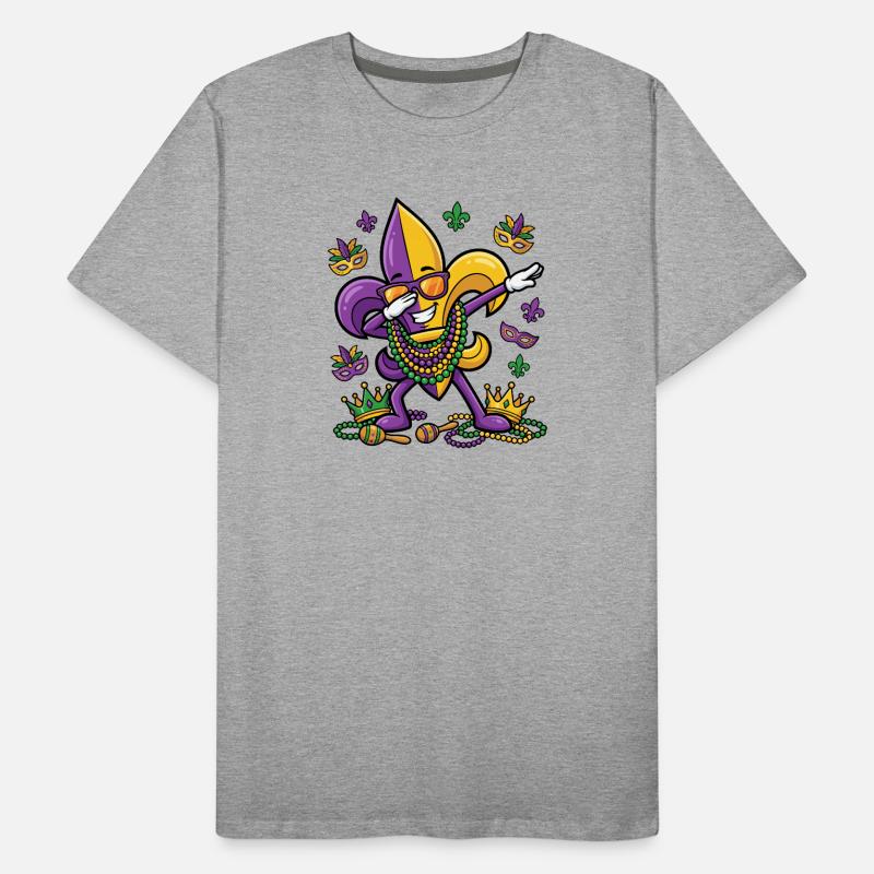 Dabbing Fleur De Lis Mardi Gras Dab Fleur De Lis Men's Premium Organic T-Shirt