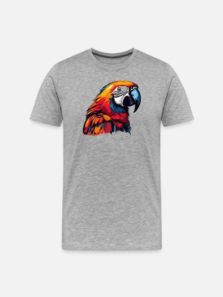 Parrot Animal Comic - Men's Premium Organic T-Shirt - heather grey