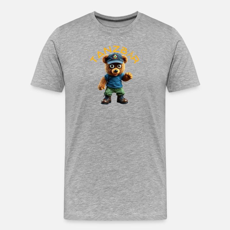 Tanzbär Maskottchen - Männer Premium Bio T-Shirt - Grau meliert