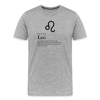 Leo - Zodiac Sign - Männer Premium Bio T-Shirt - Grau meliert - Vorne - Damien (186cm)