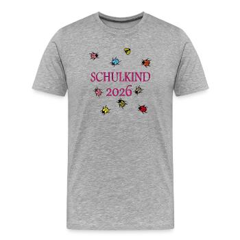 écolier fier - T-shirt bio Premium Homme - gris chiné - Devant - Damien (186cm)