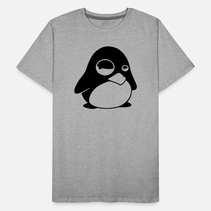 Grumpy Tux – Funny Linux Penguin for Nerds Men's Premium Organic T-Shirt