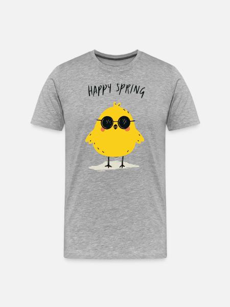 Küken im sonnigen Frühling - Männer Premium Bio T-Shirt - Grau meliert