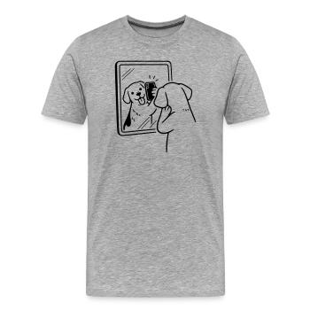 Chien Selfie Chien - T-shirt bio Premium Homme - gris chiné - Devant - Damien (186cm)