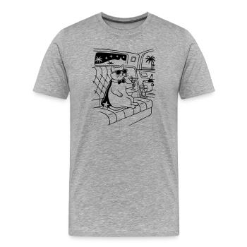 Fame Cat Katze Glamour Star Promi - Männer Premium Bio T-Shirt - Grau meliert - Vorne - Damien (186cm)