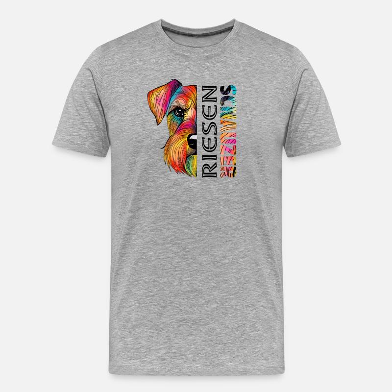 Schnauzer - Männer Premium Bio T-Shirt - Grau meliert