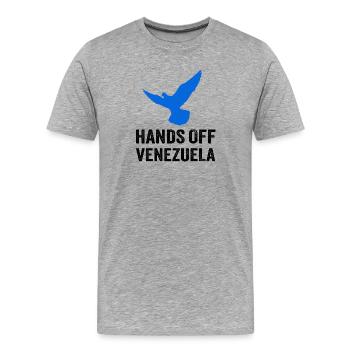 HANDS OFF VENEZUELA - Männer Premium Bio T-Shirt - Grau meliert - Vorne - Damien (186cm)