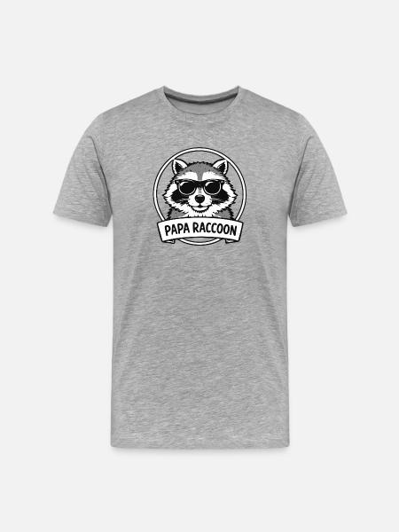Dad raccoon with sunglasses - Men's Premium Organic T-Shirt - heather grey