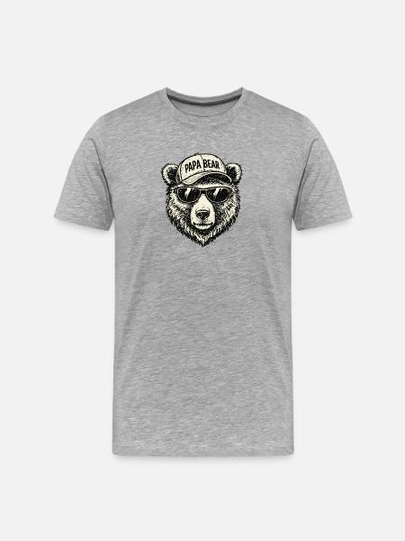 Papa bear Sunglasses Cap - Men's Premium Organic T-Shirt - heather grey