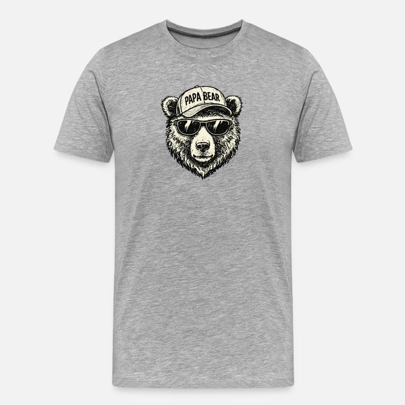 Papa bear Sonnenbrillen Cap - Männer Premium Bio T-Shirt - Grau meliert