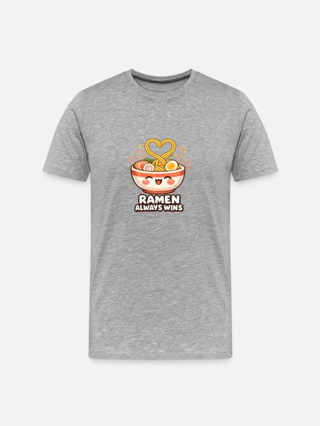 Ramen Bowl Kawaii - Men's Premium Organic T-Shirt - heather grey