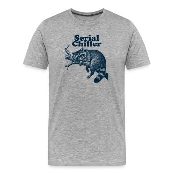 Raton laveur en série - T-shirt bio Premium Homme - gris chiné - Devant - Damien (186cm)