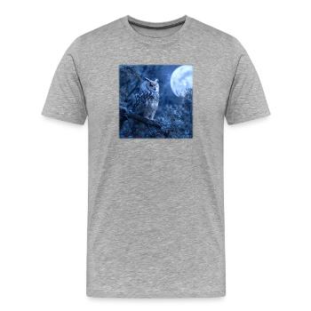 Schnee-Eule Vollmondnacht Magische Winternacht - Männer Premium Bio T-Shirt - Grau meliert - Vorne - Damien (186cm)