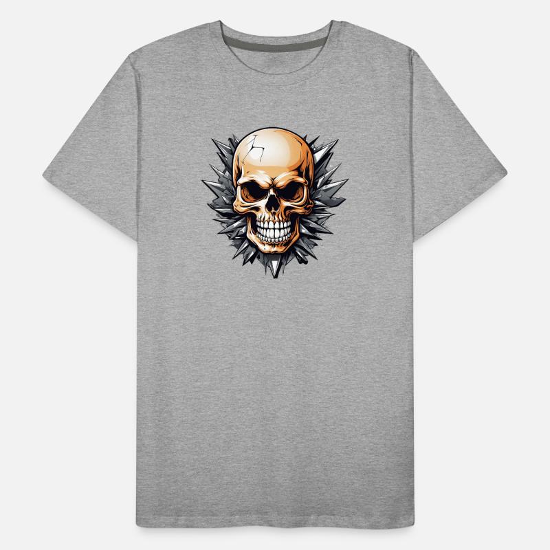 Spikeskull mit Dornenstern Männer Premium Bio T-Shirt