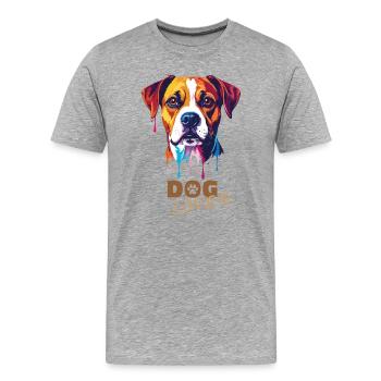 Hundeliebhaber / Dog lover - Männer Premium Bio T-Shirt - Grau meliert - Vorne - Damien (186cm)