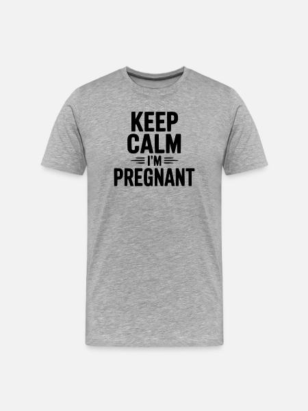 Keep Calm I'm Pregnant - Men's Premium Organic T-Shirt - heather grey