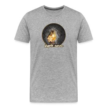 Nature Mushroom - Men's Premium Organic T-Shirt - heather grey - Front - Damien (186cm)