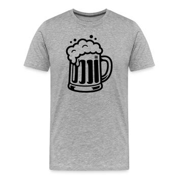 Beer Mug Comic Beer - Men's Premium Organic T-Shirt - heather grey - Front - Damien (186cm)