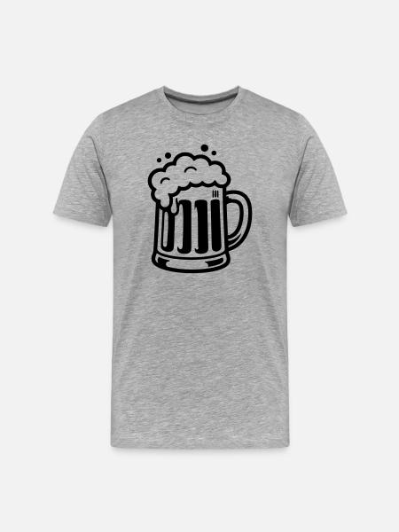 Beer Mug Comic Beer - Men's Premium Organic T-Shirt - heather grey