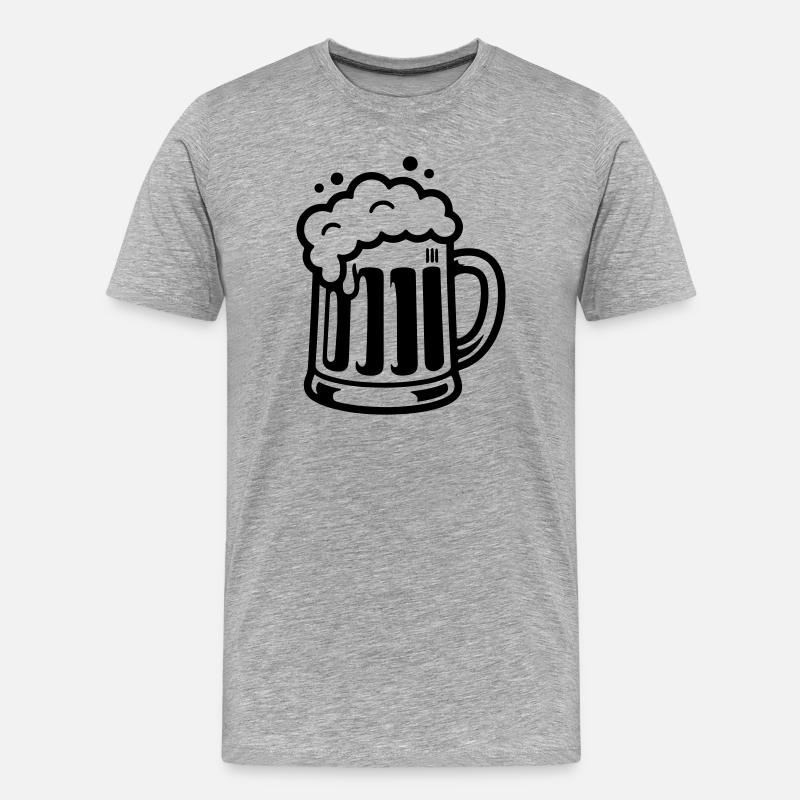 Bierkrug Comic Bier - Männer Premium Bio T-Shirt - Grau meliert